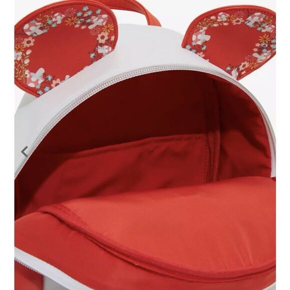 New!! Loungefly Disney Minnie Mouse Mushroom Floral Mini Backpack main image 4